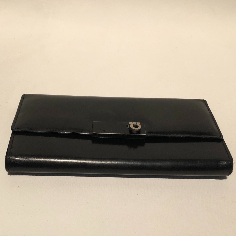 Ferragamo Black Wallet & Card Holder